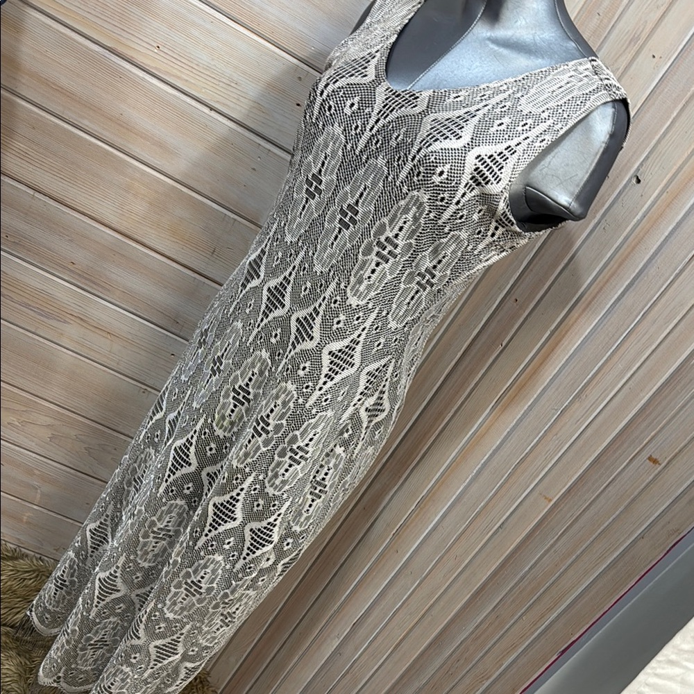 VENUS Black Silver Sleeveless Maxi Sundress